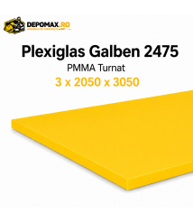 Plexiglas Galben 2475 PMMA turnat 3 x 2050 x 3050 mm